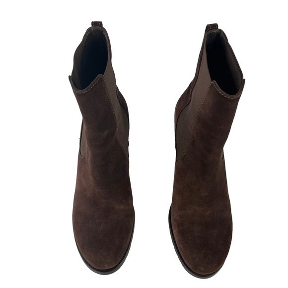 Cole Haan Block Heel Brown Suede Chelsea Boot Womens Size 9 - Picture 4 of 12